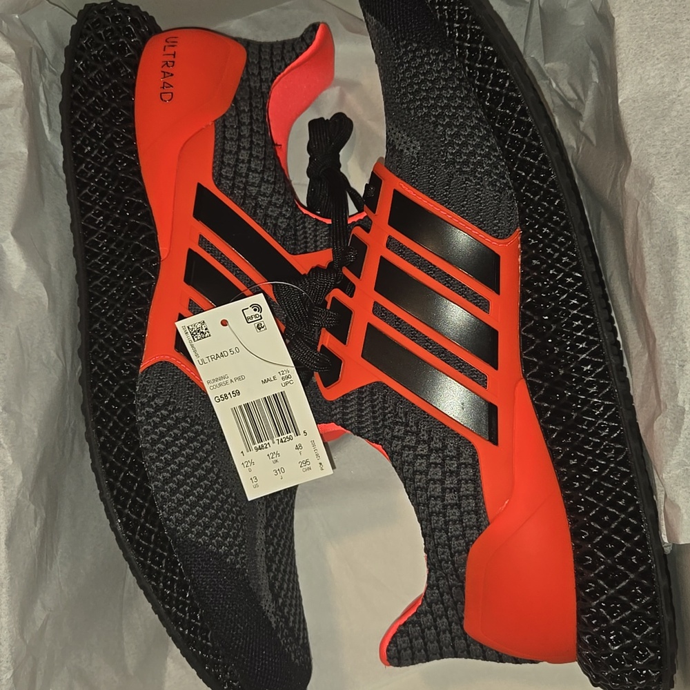 Adidas Ultra 4D 5.0 Shoes - Black and Orange